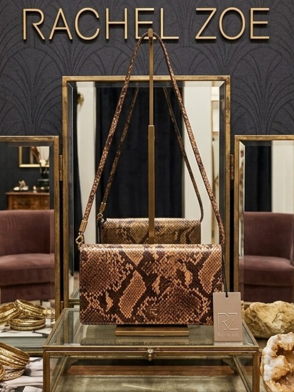 Rachel Zoe Snake-Print Crossbody - NWT